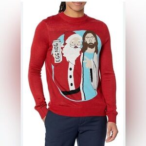 Tipsy Elves Ugly Christmas Sweater Santa Claus Jesus Eggnog - Size Small